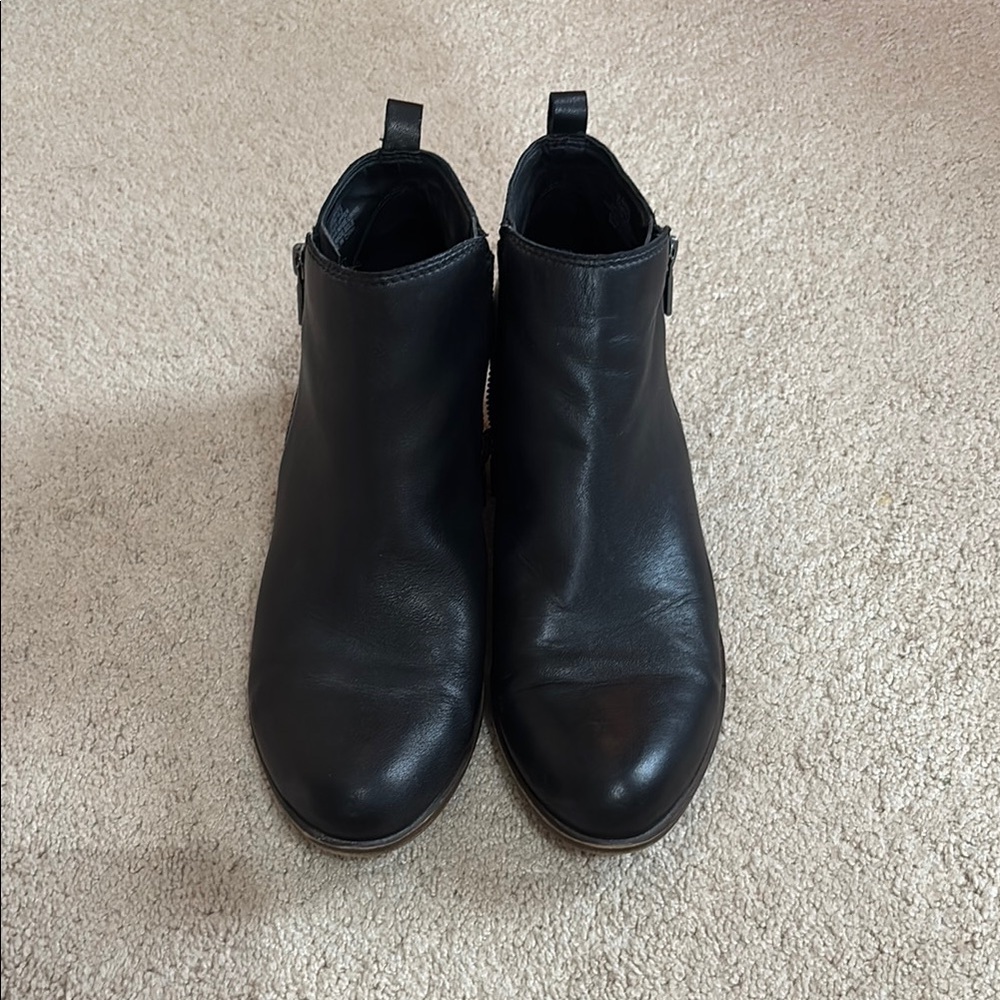 Black Leather Ankle Boots